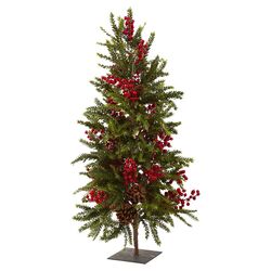 3' Nearly Natural Pine & Berry Artificial Tree