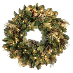 Clear Pre-Lit Carolina Pine Wreath Clear Pre-Lit Carolina Pine Wreath