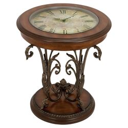 Lavery Clock End Table in Brown