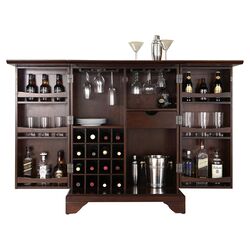 LaFayette Expandable Bar Cabinet in Mahogany
