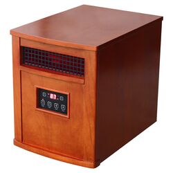 Infrared Cabinet Electric Space Heater in Chestnut Oak
