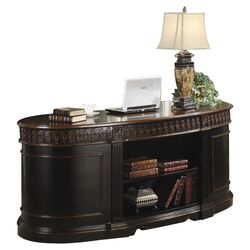 Troy Oval Executive Desk in Dark Brown