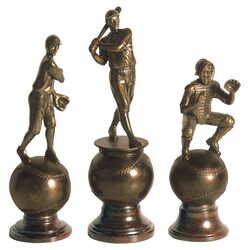 3 Piece Hall of Fame Finial Set in Antique Bronze