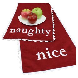 Passion Suede Naughty-Nice Table Runner in Red