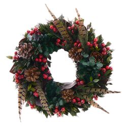 Pheasant Holiday Christmas Wreath