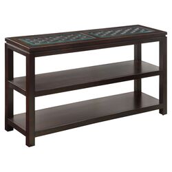 Pemba Weaved Console Table in Dark Brown