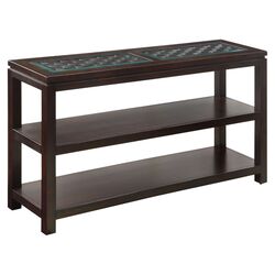 Weaved Console Table in Dark Brown