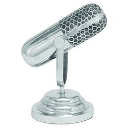 Trophy Microphone Sculpture in Silver