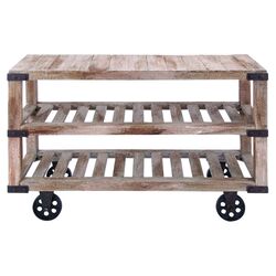 Rustic Console Cart in Natural