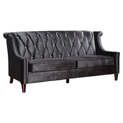 Barrister Tufted Velvet Sofa in Black