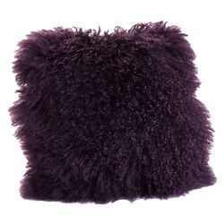 Lamb Fur Wool Pillow in Purple (Set of 2)