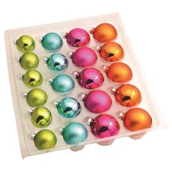 42 Piece Glass Pastel Ball Ornament Set
