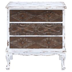 Tortula 3 Drawer Chest in Brown & White