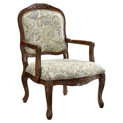 Accent Paisley Armchair in Brown Cherry