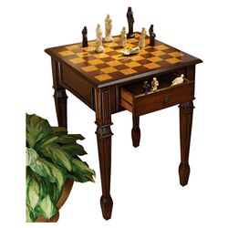 Walpole Manor Gaming Chess Table in Brown