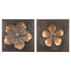 Floral 2 Piece Wall Décor Set in Bronze