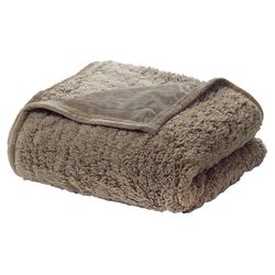 Sherpa Polyester Throw in Cream