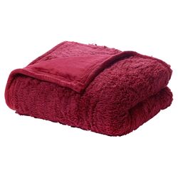 Sherpa Polyester Throw in Red