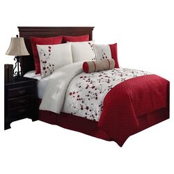 Sadie 8 Piece Comforter Set in Red