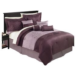 Mia 8 Piece Comforter Set in Purple