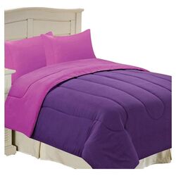 Reversible Queen Comforter in Purple & Plum