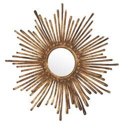 Sunburst Metal Ribbon Mirror in Gold