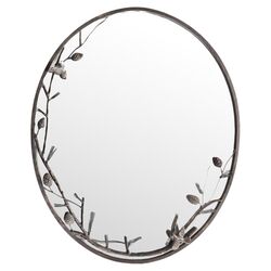 Pinecone and Branch Wall Mirror in Bronze
