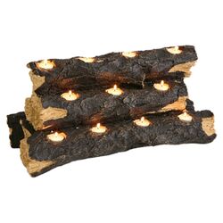 Kirkley Tealight Fireplace Log in Natural