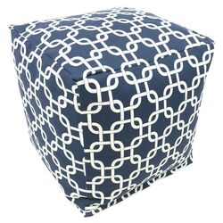 Links Cube Ottoman in Navy Blue