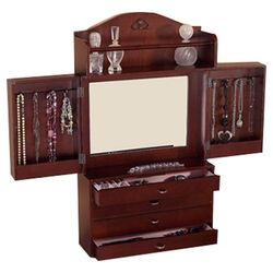 Kent Wall Mount Jewelry Armoire in Cherry