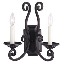 Basilicata 2 Light Candle Wall Sconce in Oil Rubbed Bronze