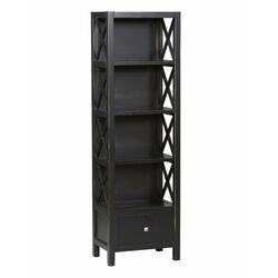 Anna Narrow Bookcase in Antique Black