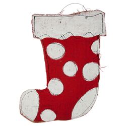 Stocking Burlee in Red & White