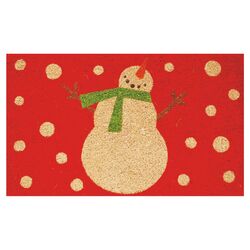 Holiday Snowman Doormat in Red