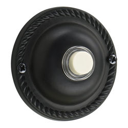 Traditional Round Door Chime Button in Old World