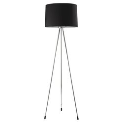 3 Legged Floor Lamp in Crome & Black