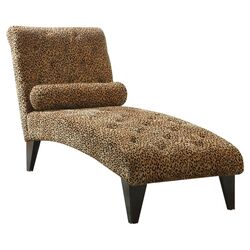 Velvet Chaise Lounge in Leopard