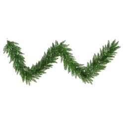 9' Pre-Lit Fir Garland in Tinsel Green