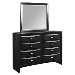 Harrison 8 Drawer Dresser & Mirror in Black