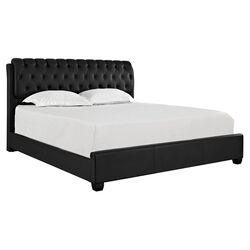Francesca Panel Bed in Black