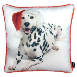 Holiday Dalmation Pillow in White