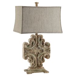 Sonia Vintage Scroll Table Lamp in Natural