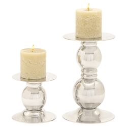 2 Piece Candle Holder Set in Aluminum (Set of 2)