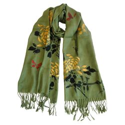 Everlasting Joy Hand Painted Scarf in Green