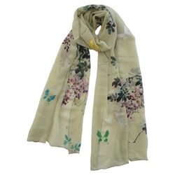 Unchained Melody Hand Painted Scarf in Asparagus