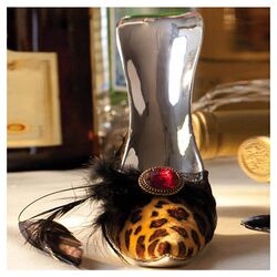 Leopard Print High Heel Wine Bottle Holder
