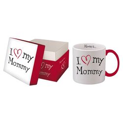 I Love My Mommy Boxed Title Mug in White