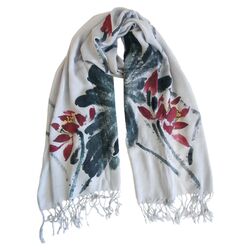 Sacrifice Hand Painted Scarf in Timberwolf