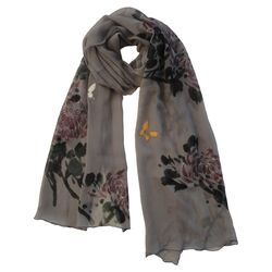 Always and Forever Hand Painted Scarf in Gray