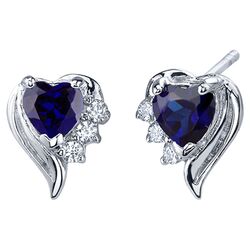 Cupids Grace 1.5 Ct. Sapphire Earring Set in Sterling Silver